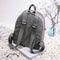 Preppy Chic Casual Women Corduroy Backpack Simple School Travel Bag(Gray)