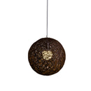 Coffee Bamboo, Rattan And Hemp Ball Chandelier Individual Creativity Spheri