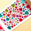 Self Adhesive Glitter Heart Style Crystal Jewel Diamond StickerRhinestoneStrip3c