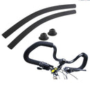 Cycling Bike Rough Tube Sponge Handlebar Grips Cover&Plug Black M5F2