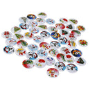 50Pcs Christmas Pattern Wooden decorative Buttons Scrapbooking Sewing Crafts MO