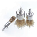 15 Pack Brass Coated Wire Brush Wheel & Cup Brush Set with 1/4-Inch Shank,