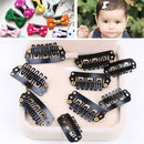 50X28mm Black U Shape Snap Metal Clips For Hair Extensions Weft Clip-on Wig 3C