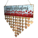 Wooden Family Celebrations Theme Calendar Board Festival Sign Hanging Decor