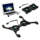 2Fans Foldable Laptop Cooling Cooler Pad Stand USB Powered For Laptop Notebook