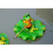 2x Artificial Pond Lily Floating Plant With Frog Ornament Family Rowing