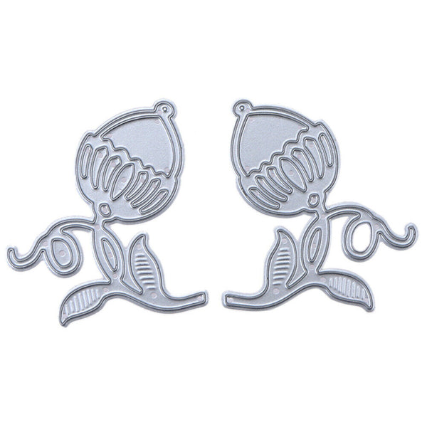 Symmetrical Flower Bud DIY Metal Embroidery Craft Stencil Cutting Die