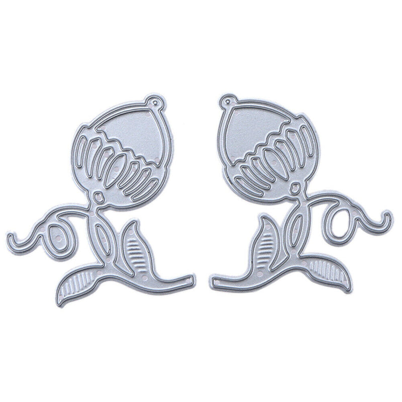 Symmetrical Flower Bud DIY Metal Embroidery Craft Stencil Cutting Die