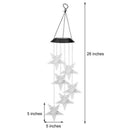 Star Wind Chimes Solar Powered LED Light Hanging Outdoor Yard Garden Decor L6W6