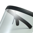 Large Full Face Shield Goggles Clear Lens Sunglasses Flat Top Wrap Visor Black