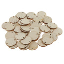 100Pcs Unfinished Predrilled Wood Slices DIY Pendant Round Log Discs Decor