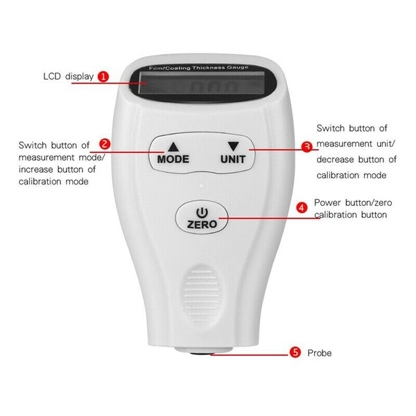 Paint Thickness Digital Car Coating Thickness Gauge Automotive Digital Port E5B1