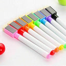 8 colour set magnetic white board marker pens, erase eraser, whit dry easy X2D1
