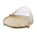 1Pc Hand Woven Bug Proof Basket Dustproof Picnic Basket Handmade Fruit Vege E6M5