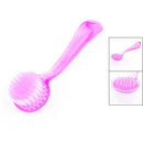 Nonslip Plastic Handle Facial Face Skin Care Cleaning Soft Brush Clear Fuch U8N8