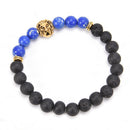Handmade Lava Rock Bracelet Natural stone Beads Buddha lion Head Agate Beaded JR