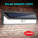 LED Solar Wall Light Waterproof Human Motion Sensor Warning Lamp for Garden A