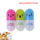 1Pc Portable Capsule Shaped Travel Pill Box Medicine Plastic Case Drug ContainES