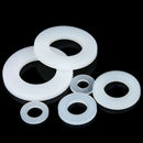 70pcs M2 M2.5 M3 White Nylon Plastic Flat Washers Gaskets Kit Fit Metric Bolt