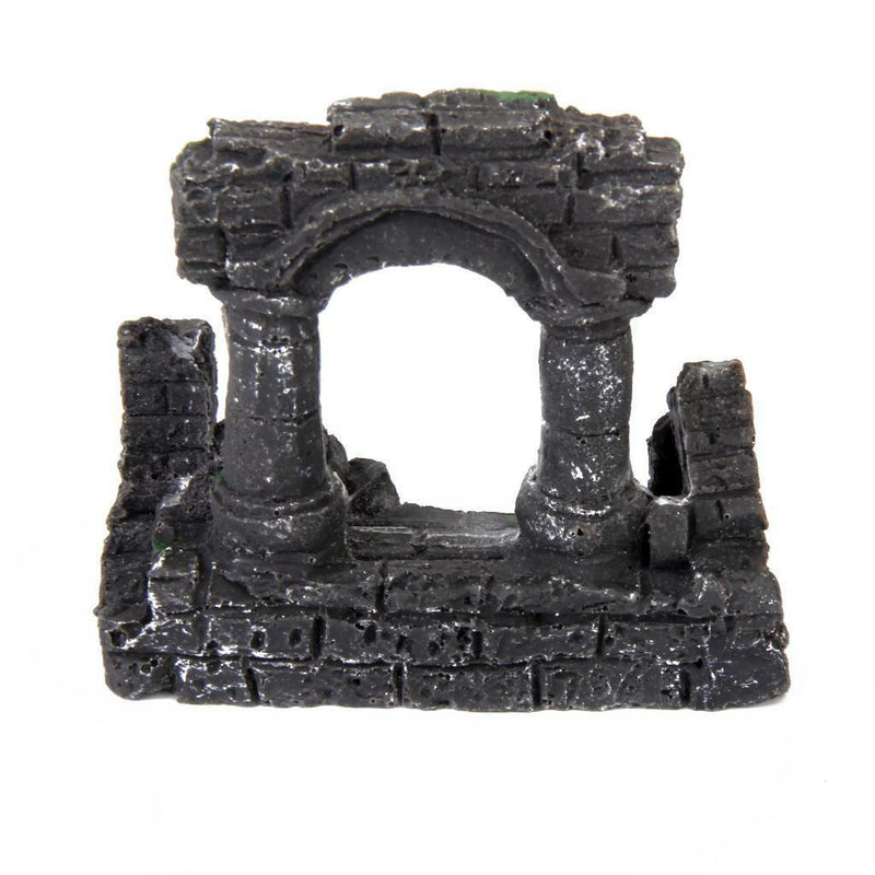 Roman Temple Door Aquarium Fish Tank Ornament Hiding Cave Underwater Decor