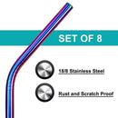 Stainless Steel Metal Straws, 6mm Reusable Drinking Straws Set of 8 with 2  W5O9