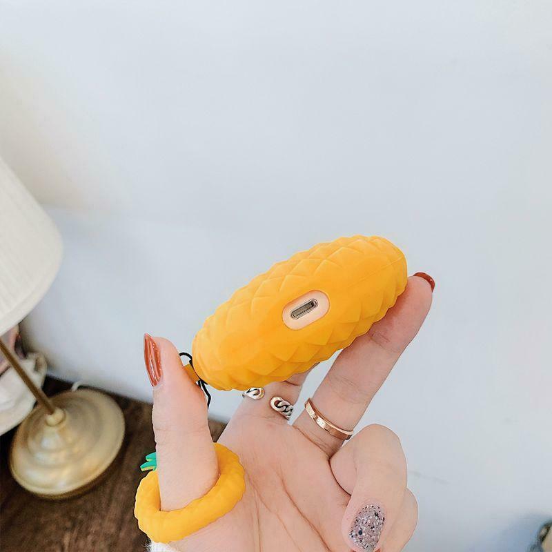 Fresh Pineapple Silicone Case Soft Protective Cover with Lanyard for Airpods Pro