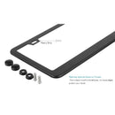 Matte Aluminum License Plate Frame With Chrome Screw Caps, 2Pcs 2 Holes Bla
