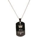 2 Pieces Her King His Queen Matched Heart Couples Pendant Necklace Stainless