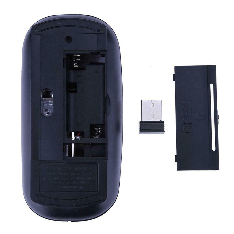 2.4GHz 1,000DPI Ultra-thin 3-Button Wireless Photoelectric Mouse (Black)