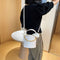 Alligator PU Bucket Bag Women Chain Shoulder Crossbody Handbag (White) A