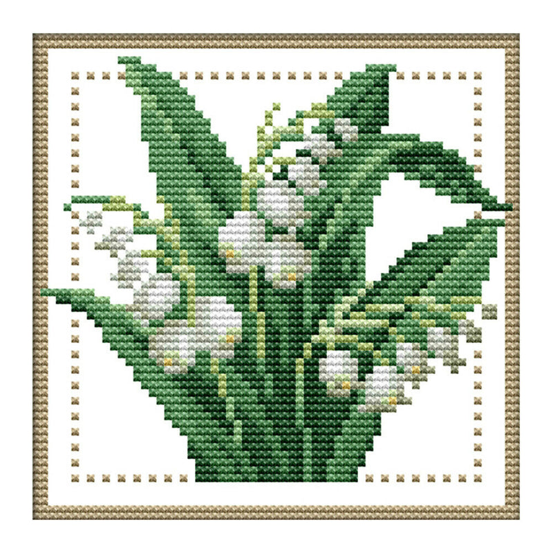 12 Months Flower DIY Cross Stitch 11CT Printed Embroidery Kits (H427 May)
