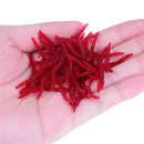 50X Soft Lure Fishing Simulation Earthworm red Worms Artificial Fishinglur 3c