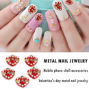 5pcs Romantic Rhinestones Love Heart Nail Art Charms DIY Valentine Manicure