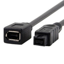 10Cm 1394 6Pin Female To 1394B 9Pin Male Firewire 400 To 800 Cable Black