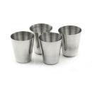 4X Camping / Travel Stainless Steel Shot Glass Set OZ