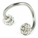 Crystal Stainless Steel Twist Ear Helix Cartilage Earring Stud Body Pierc D N2S8