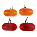 2Red + 2Amber 6LED Rectangle Clearance 12V Side Marker Light Trailer Camper