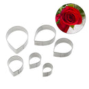 6pcs/set Stainless Steel Cake Fondant Molds Rose Flower Cutters Tools