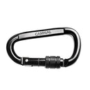 2 Pieces 30KN D Shape Carbon Steel Screw Locking Outdoor Climbing Carabiner