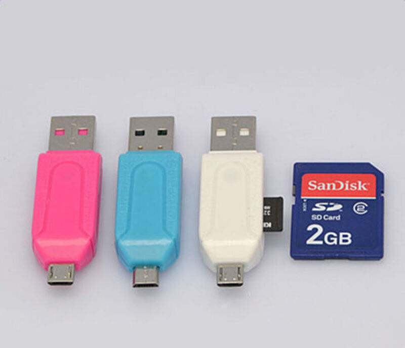 3Function Micro USB OTG TF/SD Card Reader for Cellphone Tablet PC Media PlaFDES