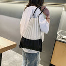 Japanese Style Pleats Please Casual Tote Bag Canvas Large Capacity Me Shoul U5Y4