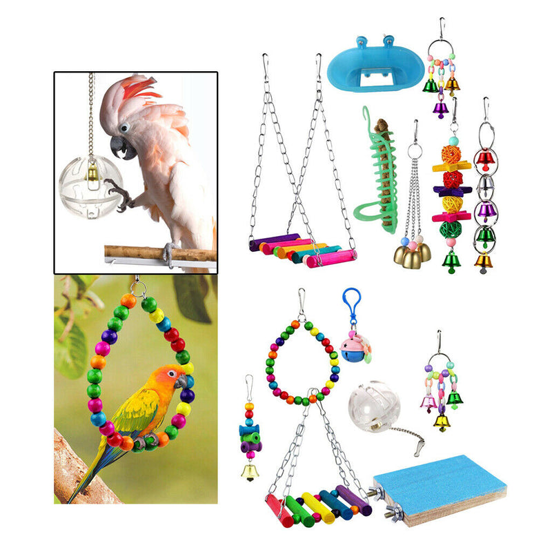 14Pieces Parrot Bite Toys Set Small Large