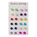 24Pcs Assorted Boho Stud Earrings Set Round Ball Earrings Stud Piercing Earrings