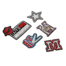 5Pcs Embroidered Star M Patch DIY Applique Iron On Fabric Bag Patches Sewing