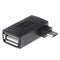 90 degree Right Angle Micro USB 2.0 OTG Host Adapter with USB Power