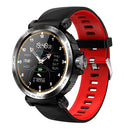Smart Watch for Android Mens Heart Rate Blood Pressure Monitor Black+Red