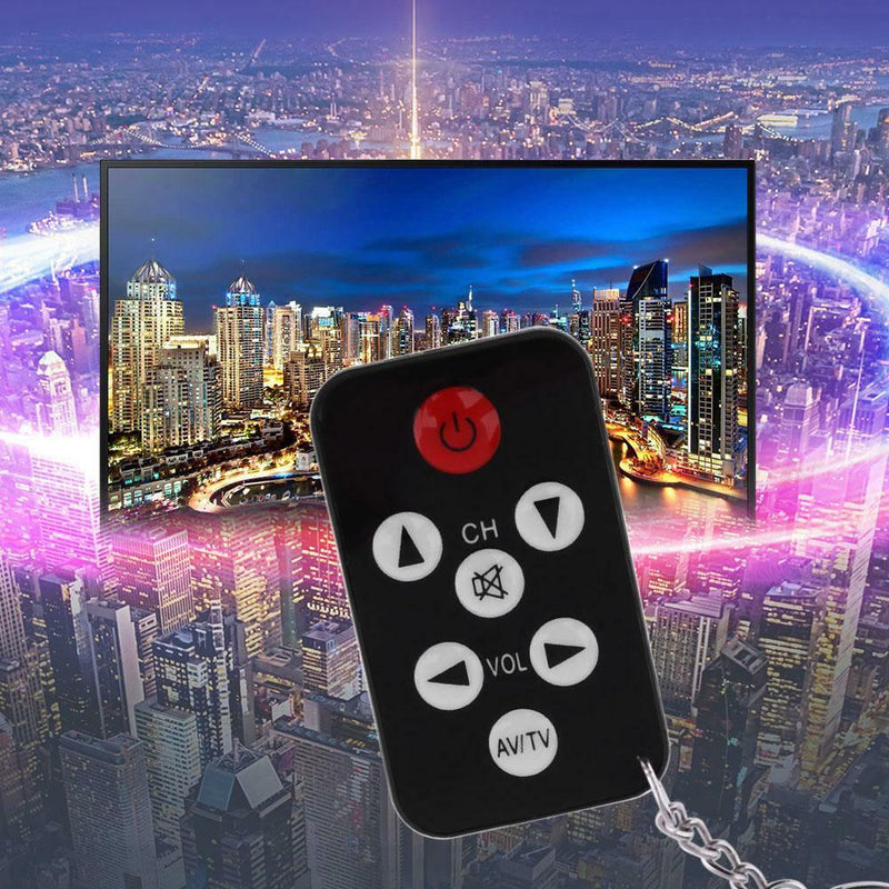 Mini Universal TV Remote Control Keychain 7 Keys With Keychain Black Controller