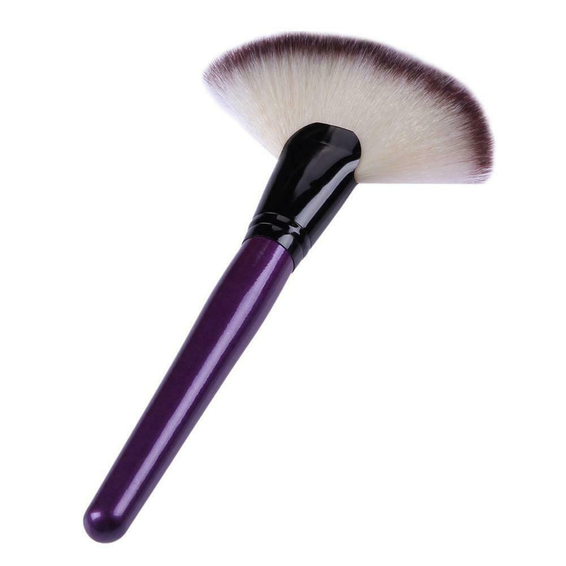 Pro 1pc Makeup Large Fan Brush Powder Blush Beauty Cosmetic(Purple)