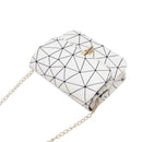 Geometric Print Shoulder Handbags Women PU Leather Chain Crossbody Bags