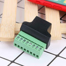 RJ45 Female to Screw Terminal 8 Pin Connector Ethernet Cable Adapter A